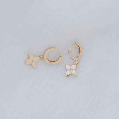 Clover Charm Hoops