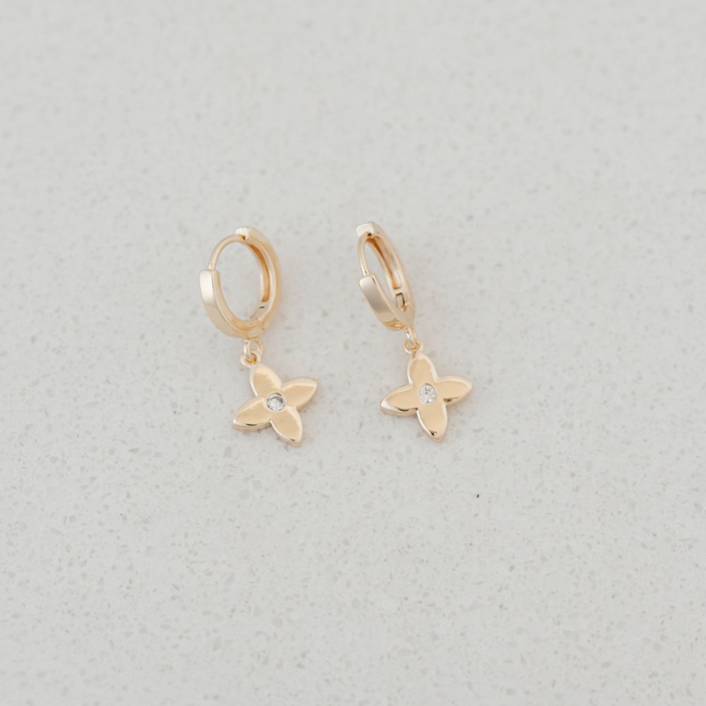 Clover Charm Hoops