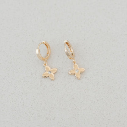 Clover Charm Hoops