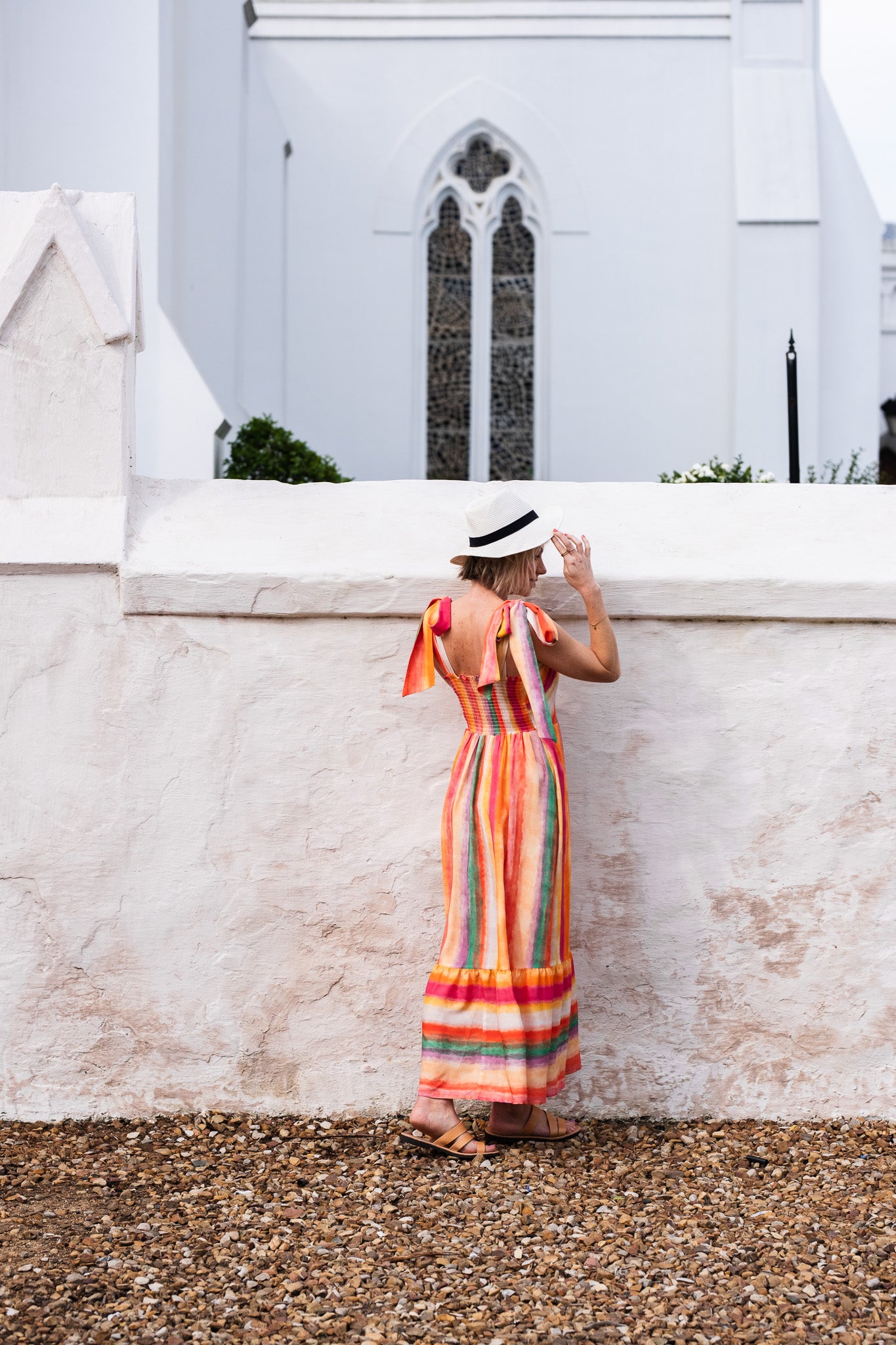 Flow Bow-detail Dress - Bold Stripes