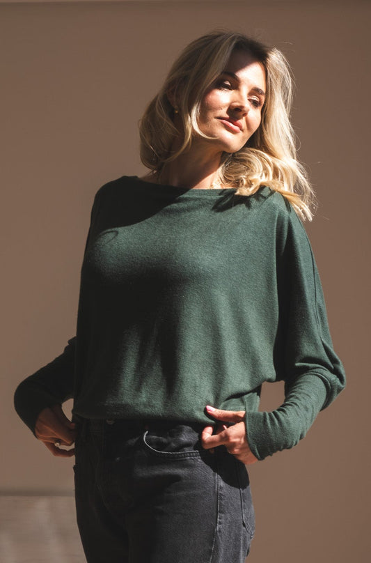 Emilie Cashmere Top - Green