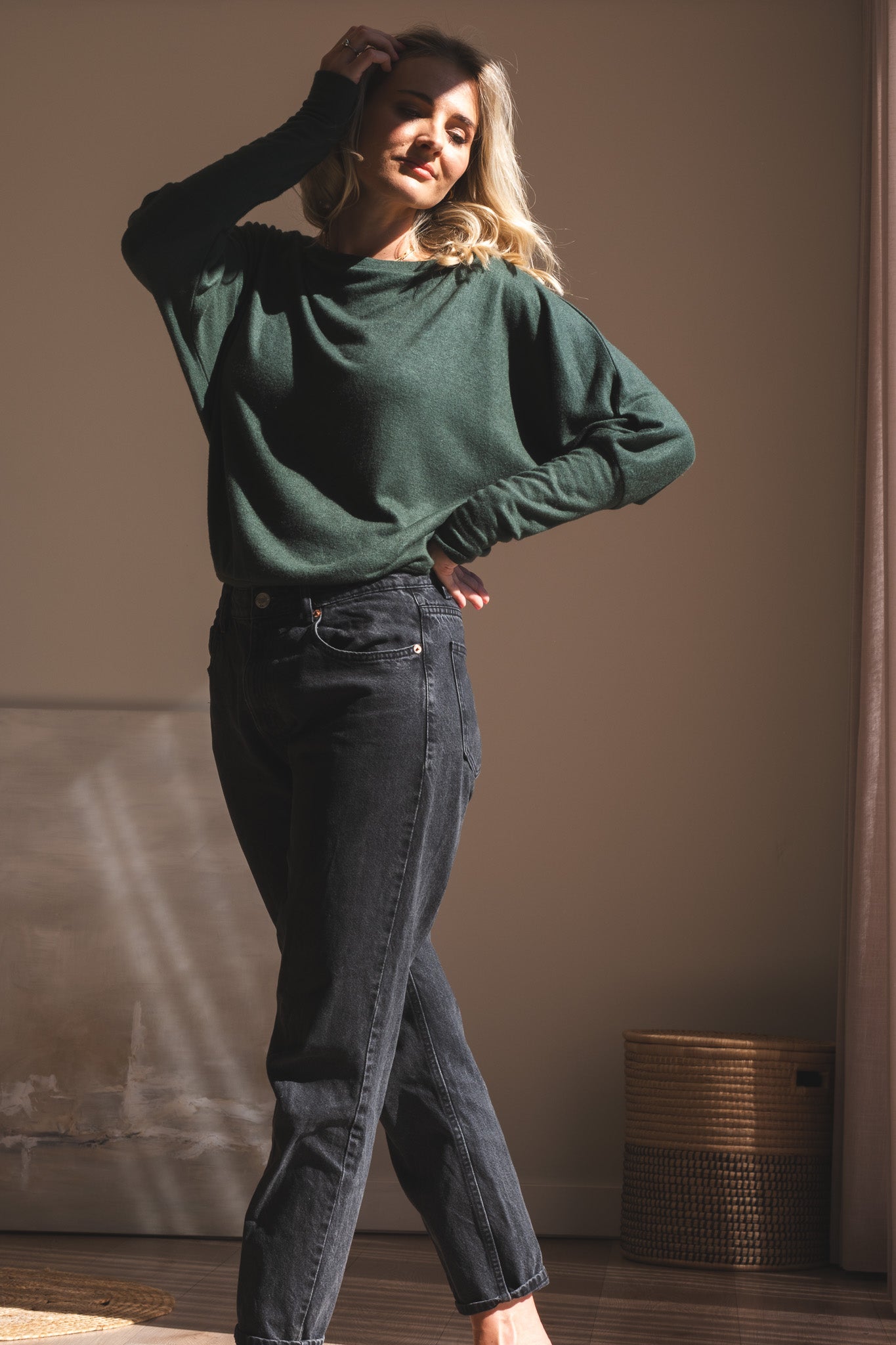 Emilie Cashmere Top - Green