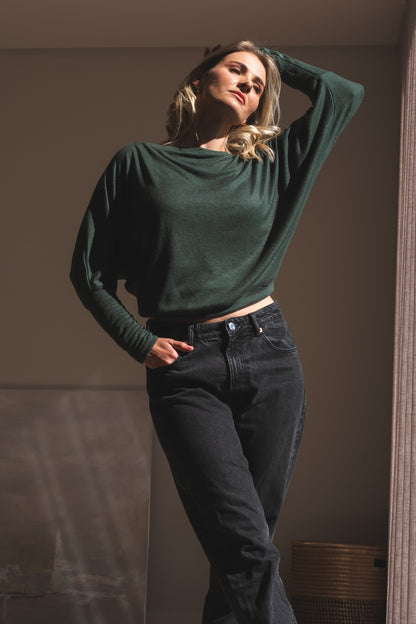 Emilie Cashmere Top - Green