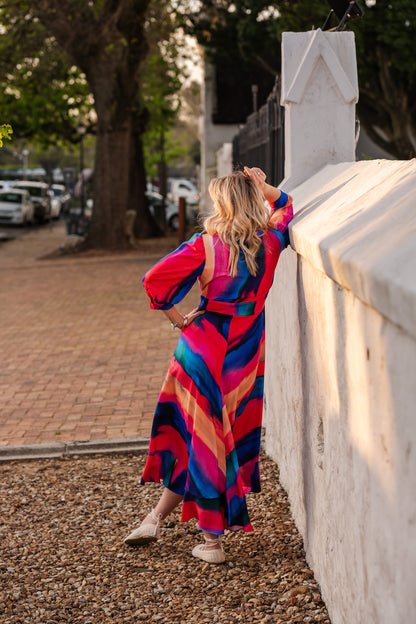 Carelina Wrap Dress - Striped