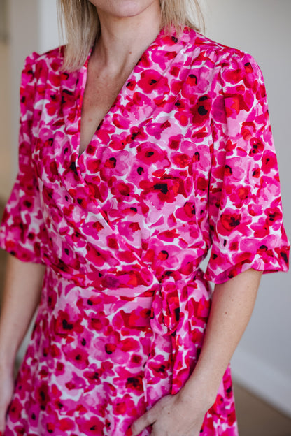 Kirsty Wrap Dress - Pink