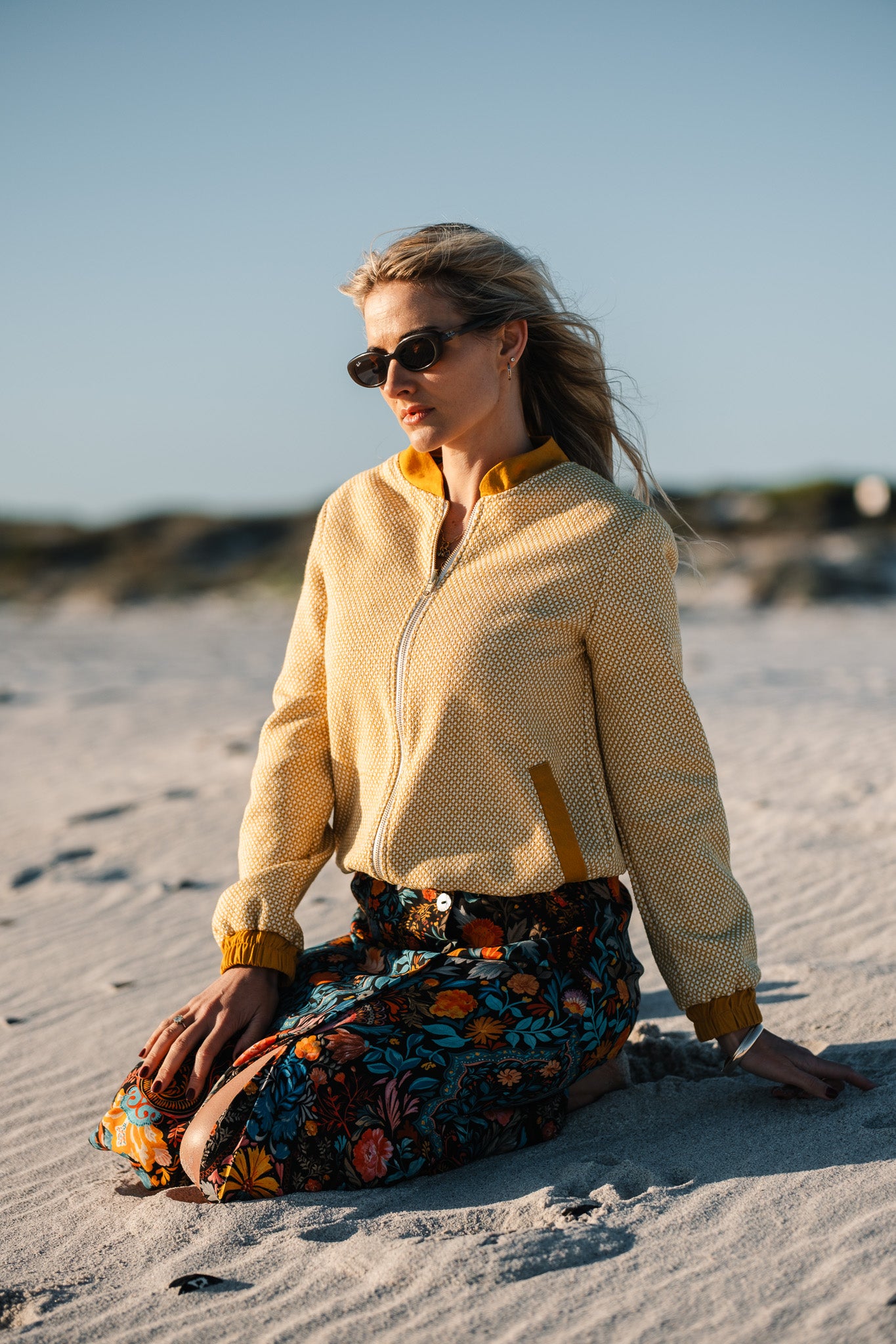 Sjiek Reversible Bomber Jacket - Yellow Bouclé