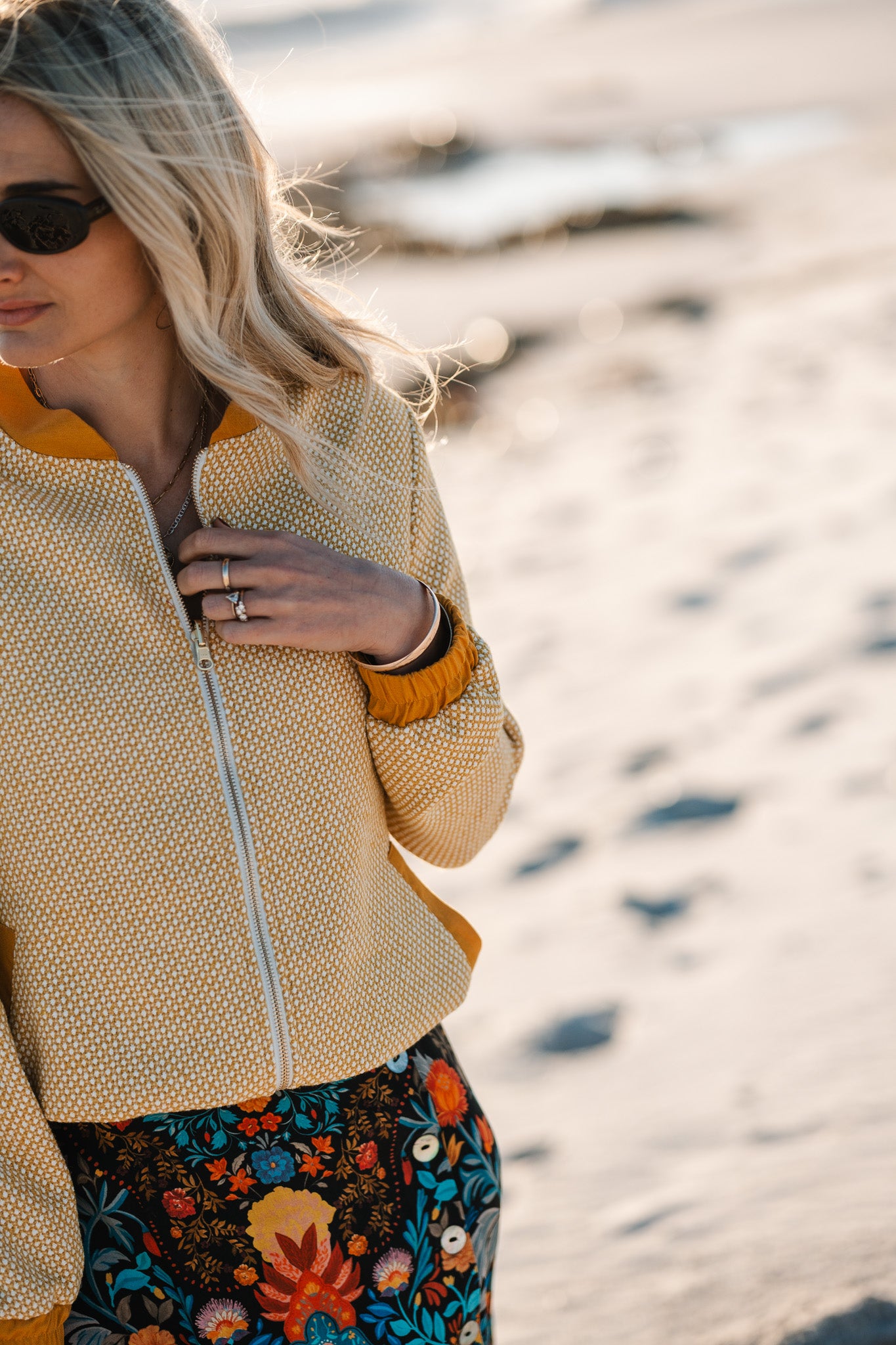 Sjiek Reversible Bomber Jacket - Yellow Bouclé