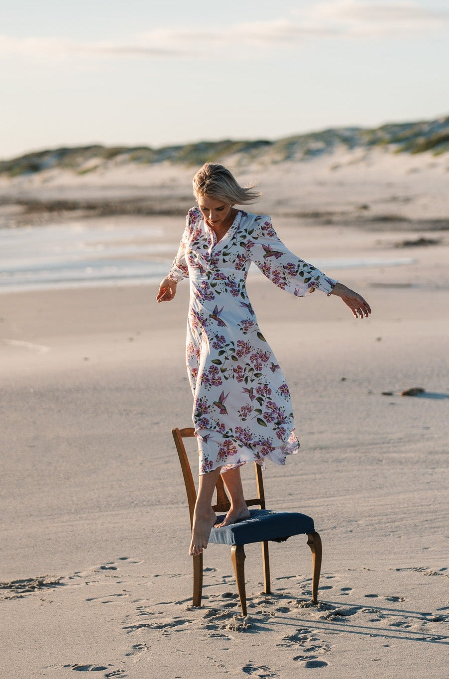 Jana Dress - White Hummingbird