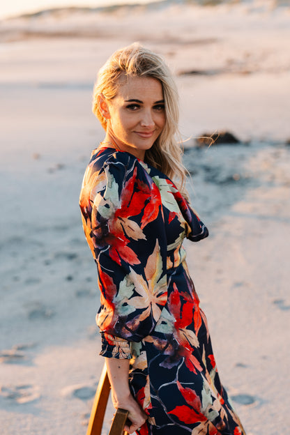 Jana Dress - Navy Floral