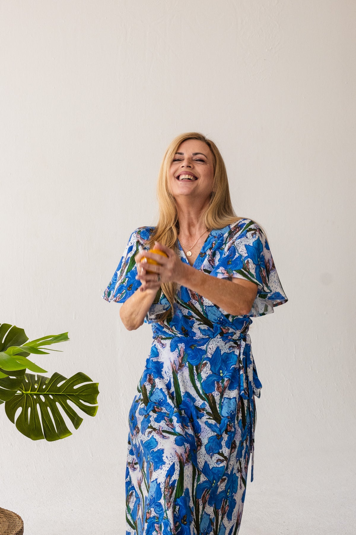 Ilze wrap dress - Blue Floral