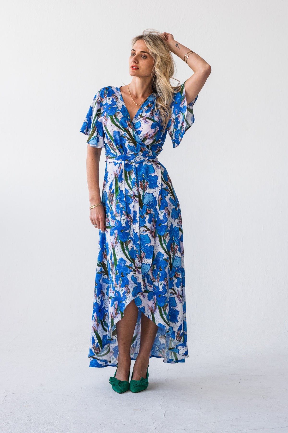 Ilze wrap dress - Blue Floral