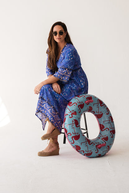 Heart Kaftan Dress - Sonay Blue