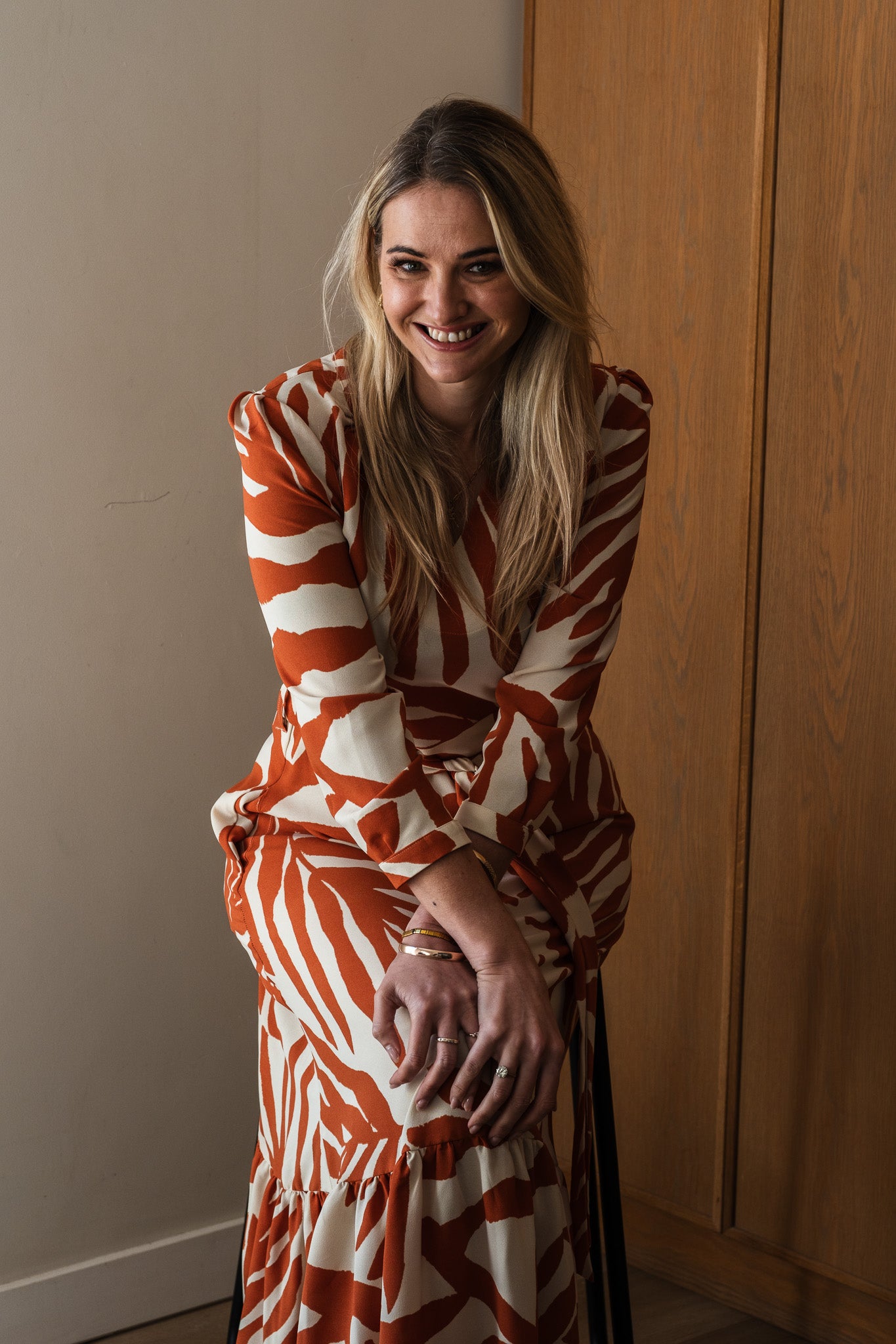 Bloom Dress - Rust Leaf 3/4 Sleeve
