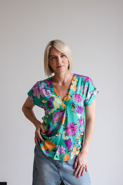 Journey Blouse - Green Floral