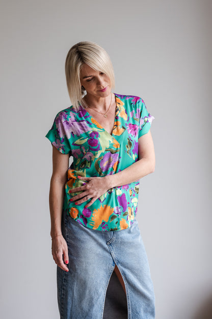 Journey Blouse - Green Floral
