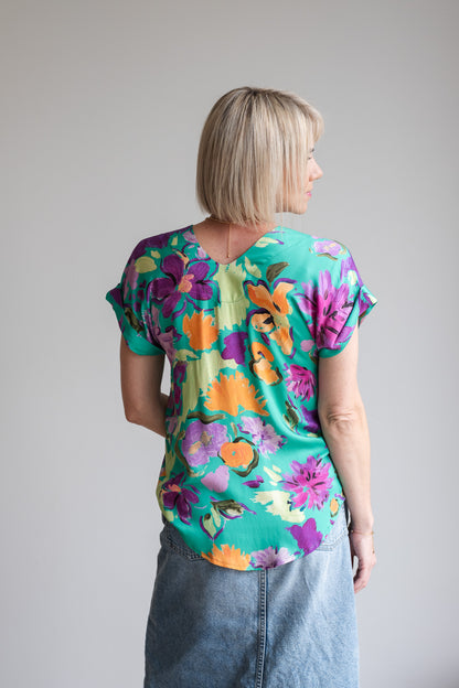 Journey Blouse - Green Floral