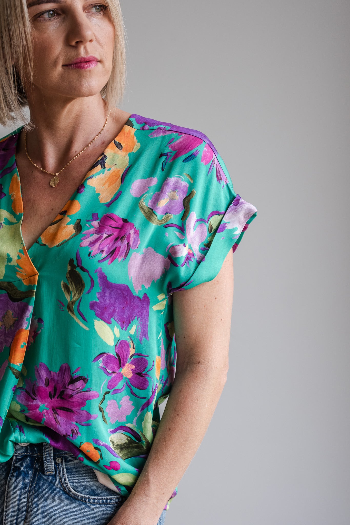 Journey Blouse - Green Floral