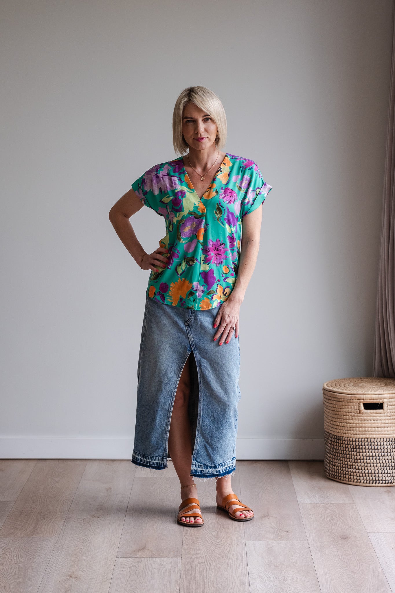 Journey Blouse - Green Floral