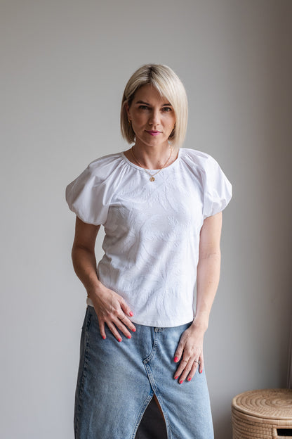 Peace Tee - White Bubble Sleeve