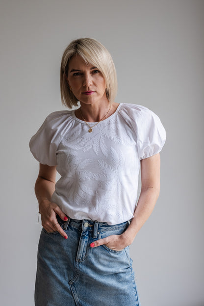 Peace Tee - White Bubble Sleeve