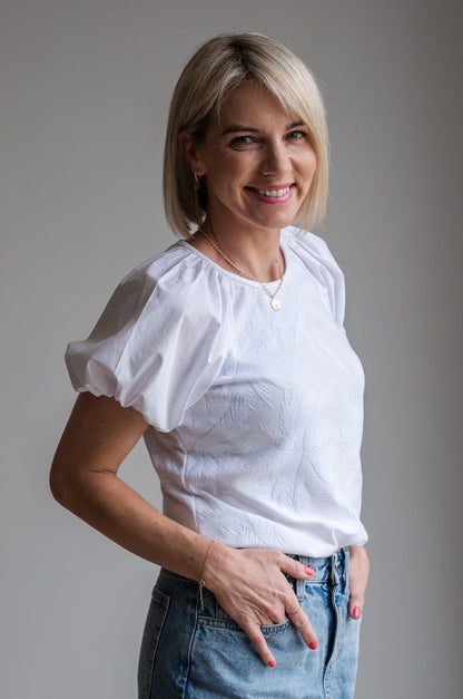 Peace Tee - White Bubble Sleeve