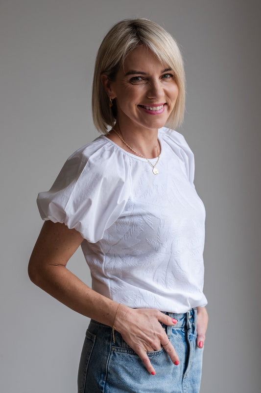 Peace Tee - White Bubble Sleeve