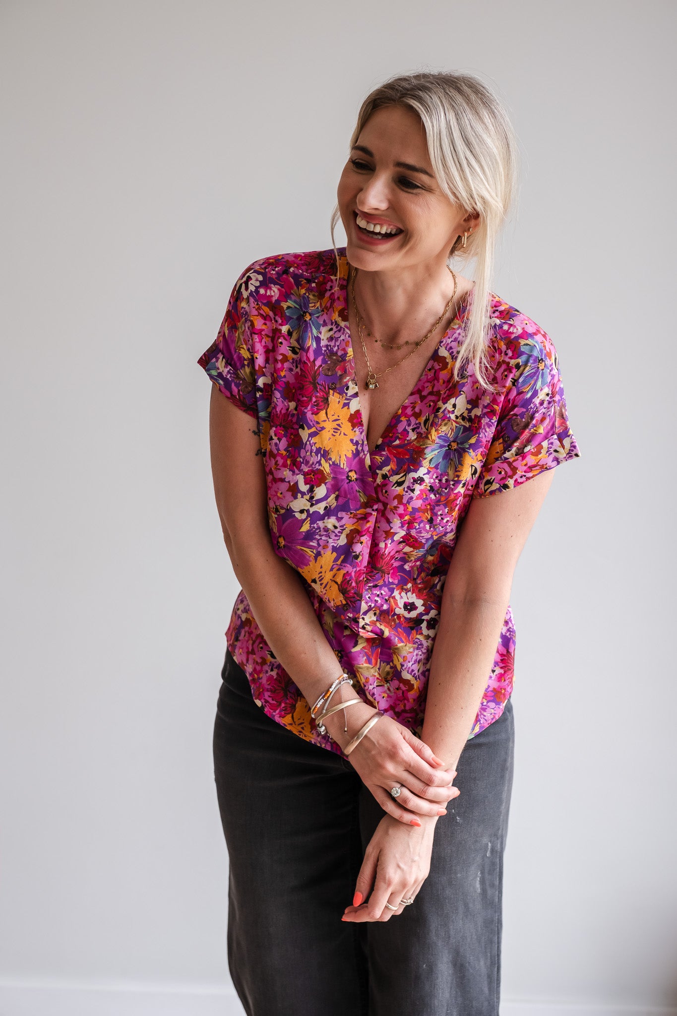 Journey Blouse - Purple Floral