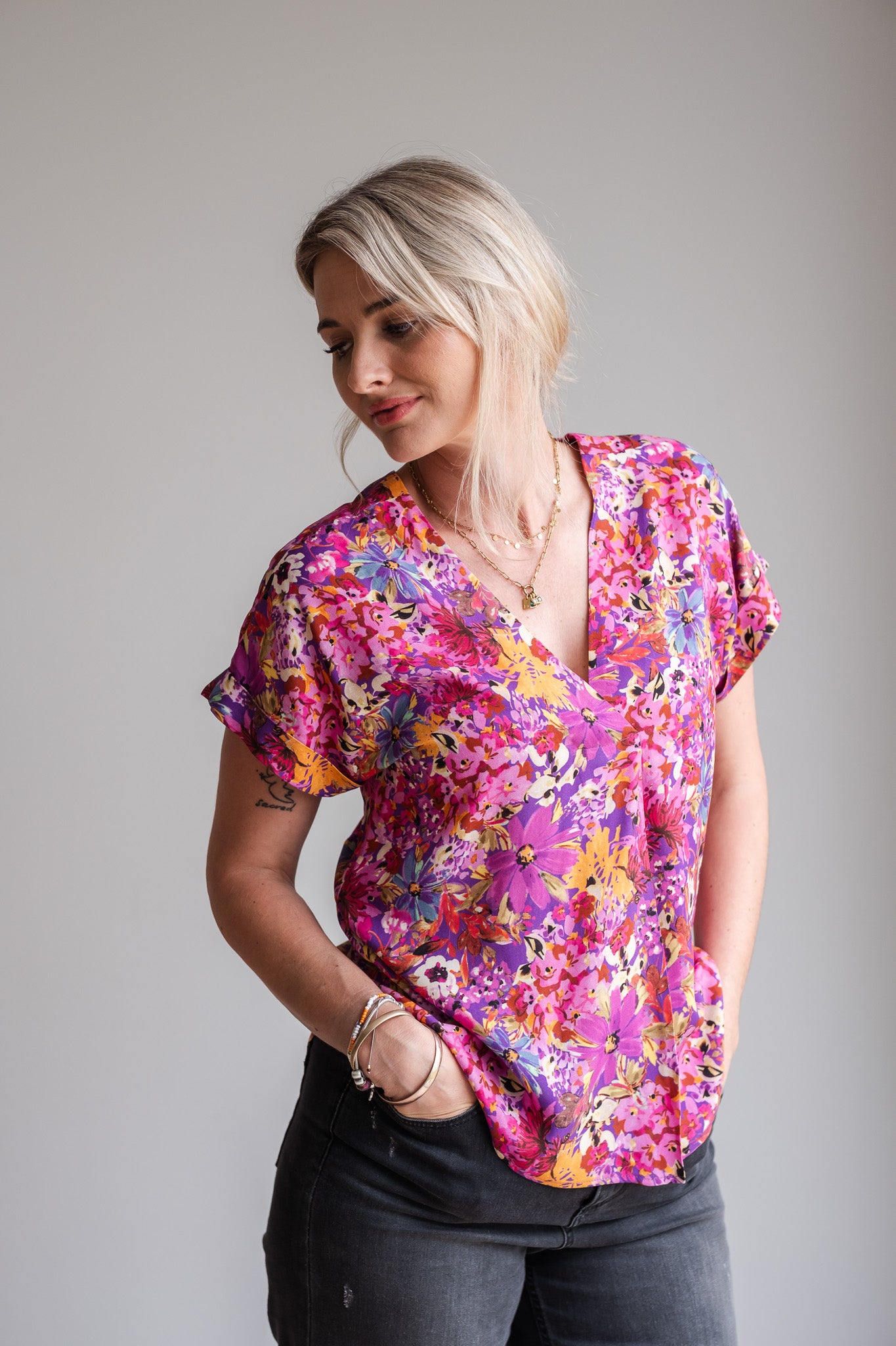Journey Blouse - Purple Floral