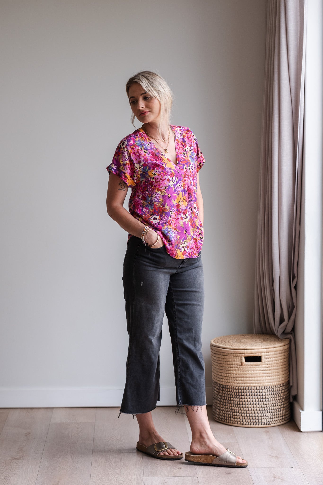 Journey Blouse - Purple Floral