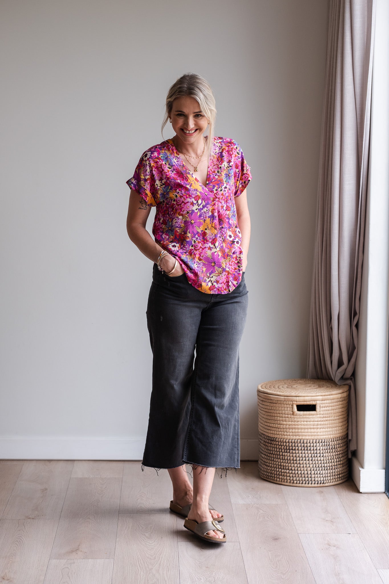 Journey Blouse - Purple Floral