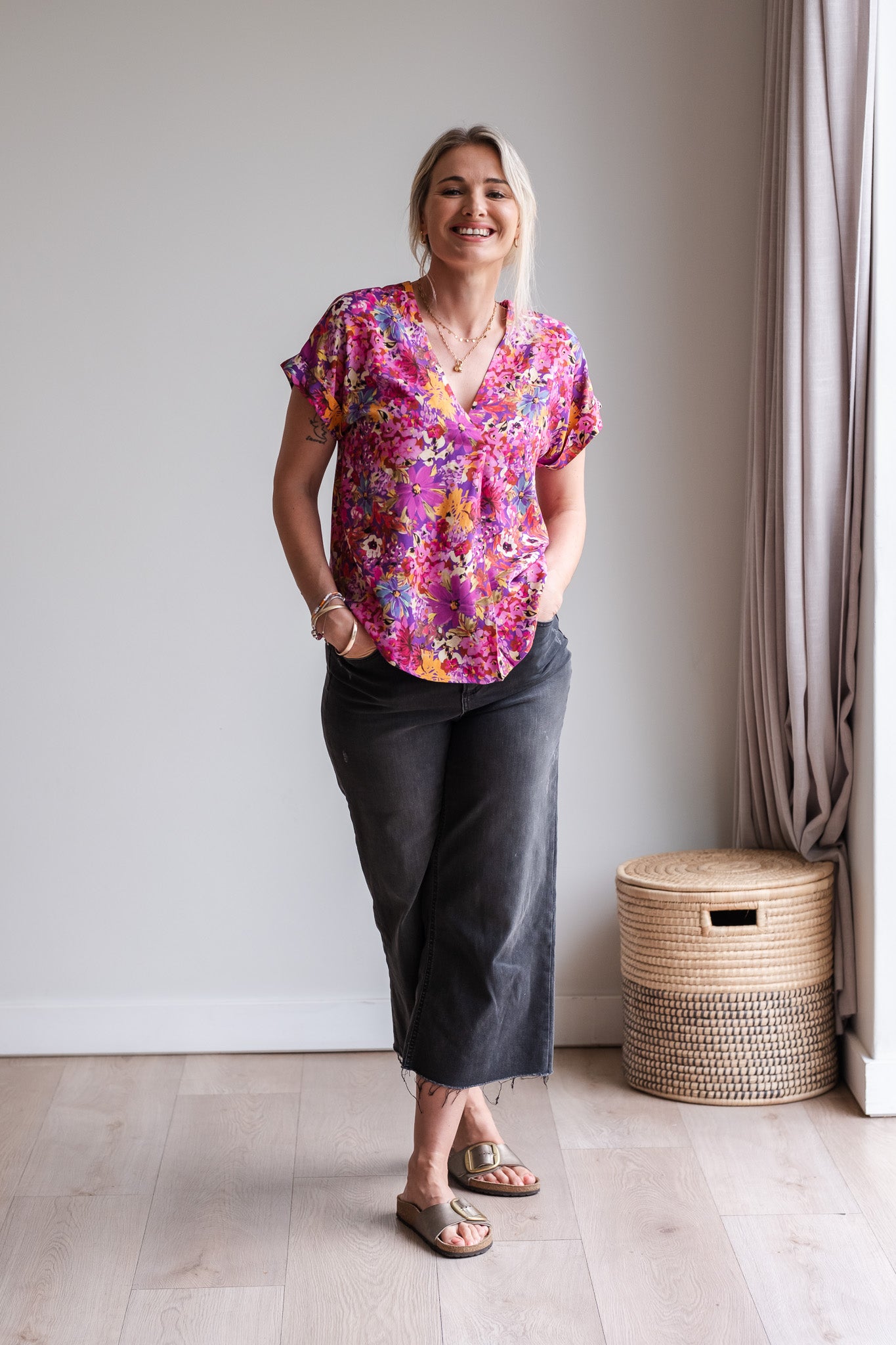 Journey Blouse - Purple Floral