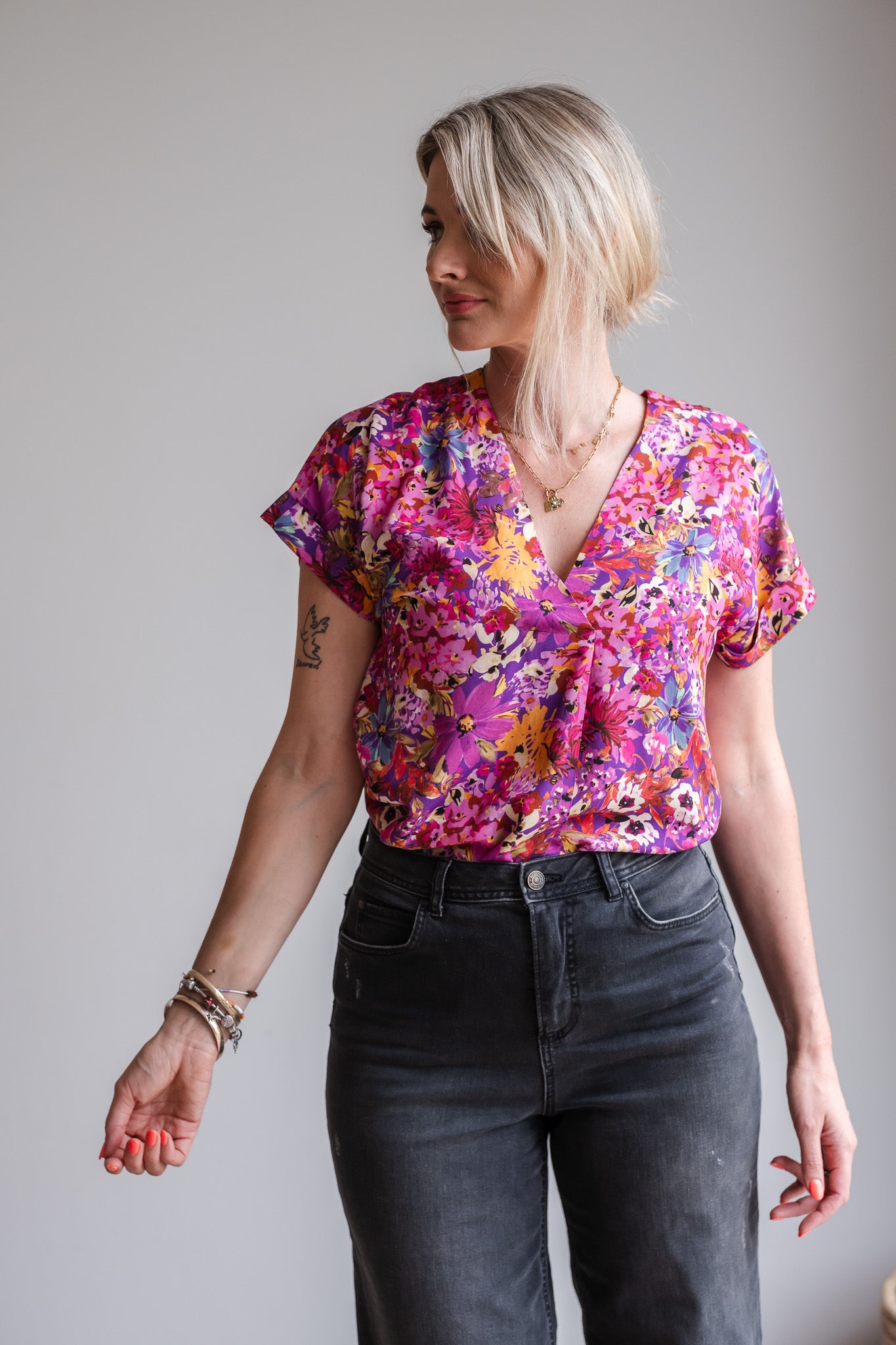 Journey Blouse - Purple Floral