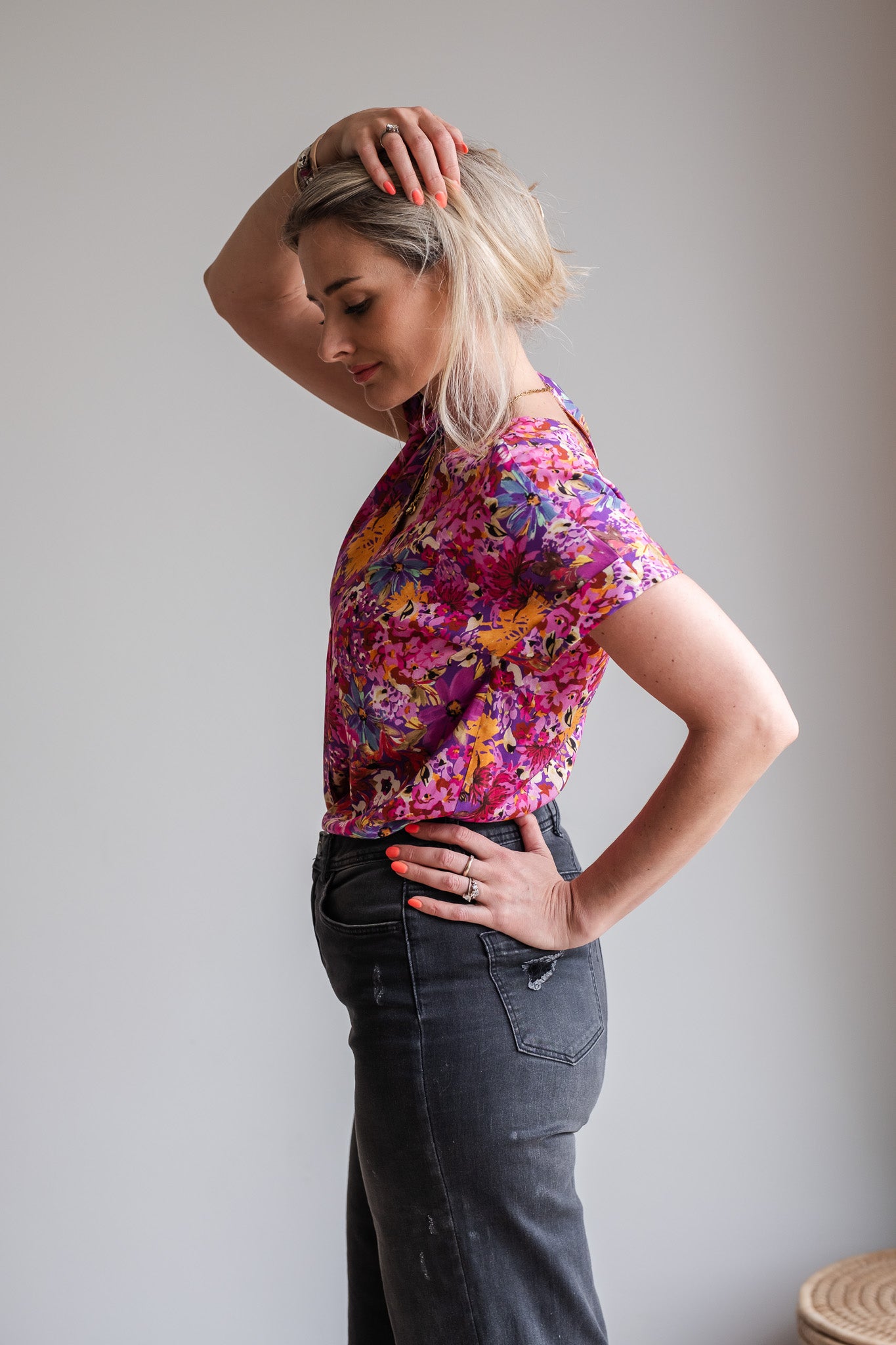 Journey Blouse - Purple Floral
