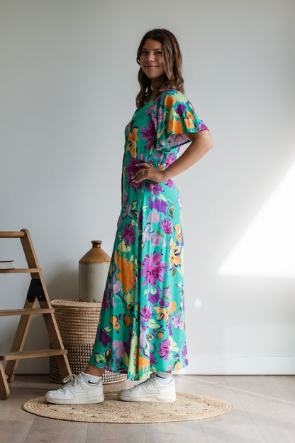 Claire Dress - Soft Mint Floral