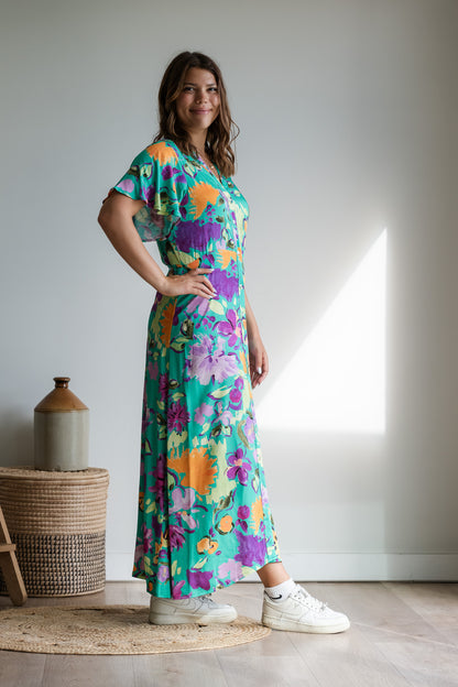 Claire Dress - Soft Mint Floral