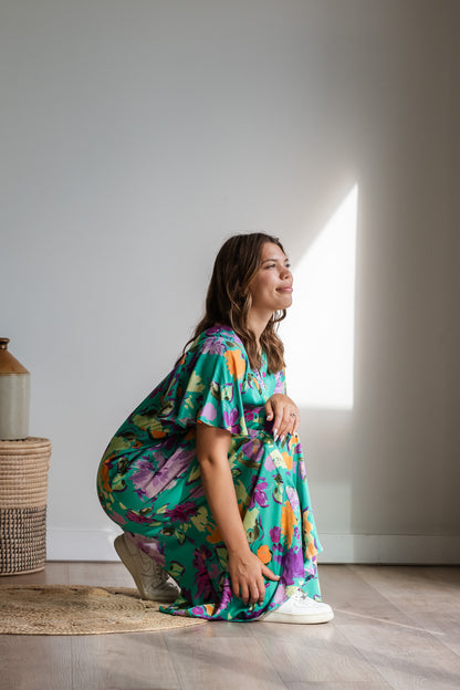 Claire Dress - Soft Mint Floral