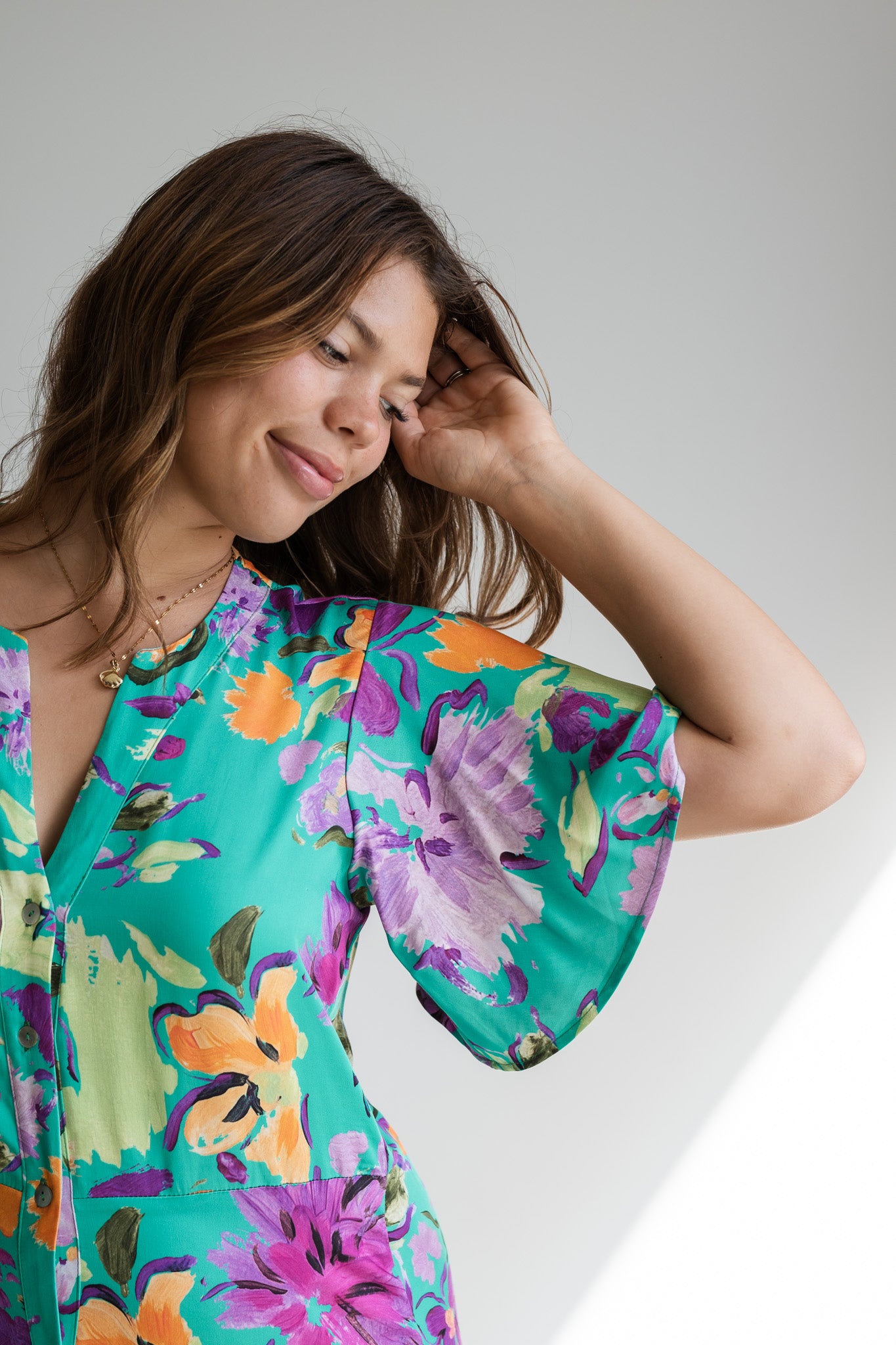 Claire Dress - Soft Mint Floral