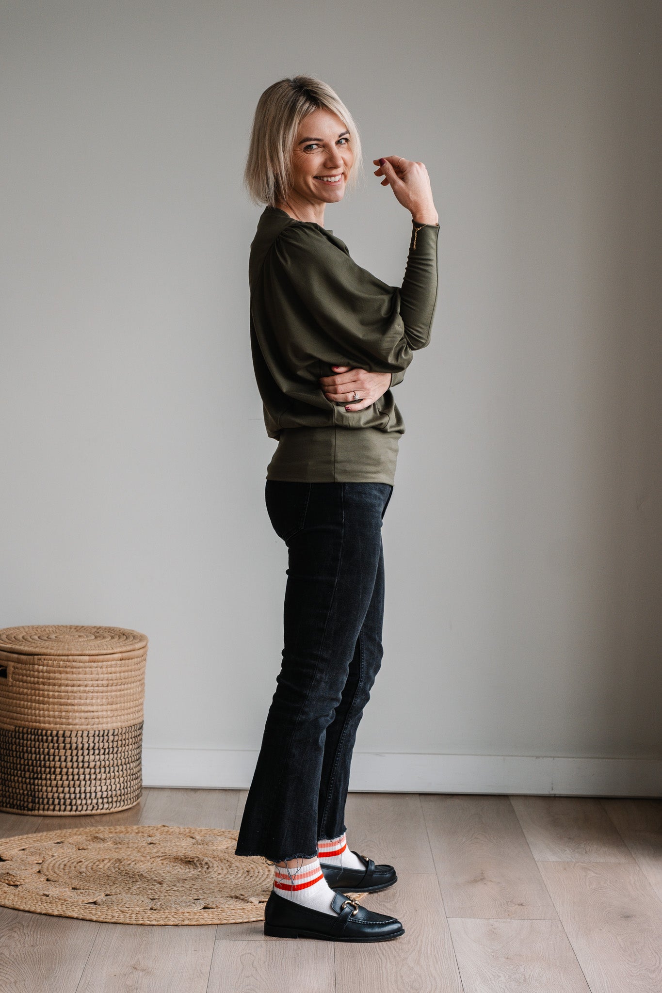 Lieke Knit Top - Olive
