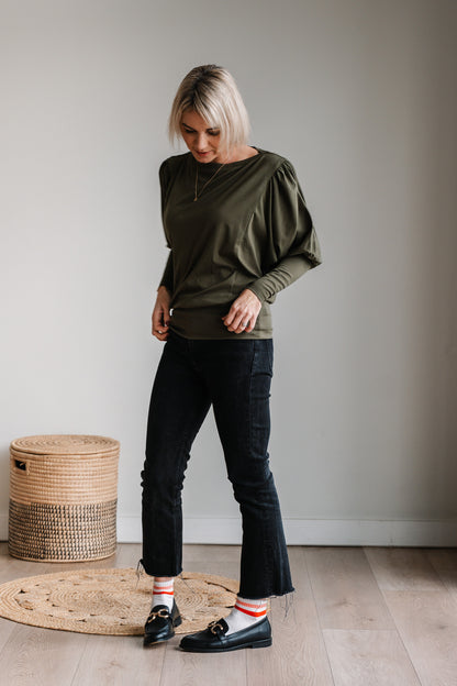 Lieke Knit Top - Olive