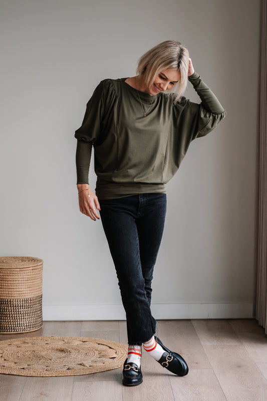 Lieke Knit Top - Olive