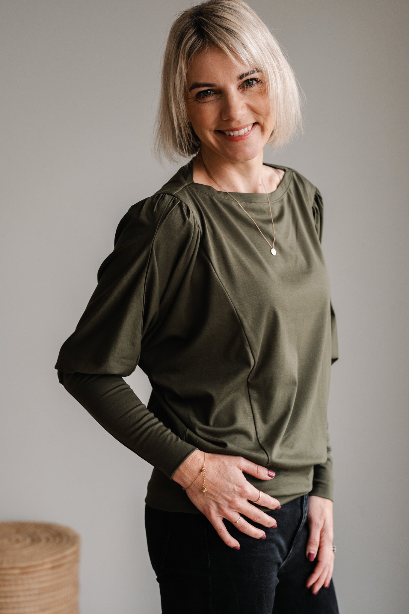 Lieke Knit Top - Olive