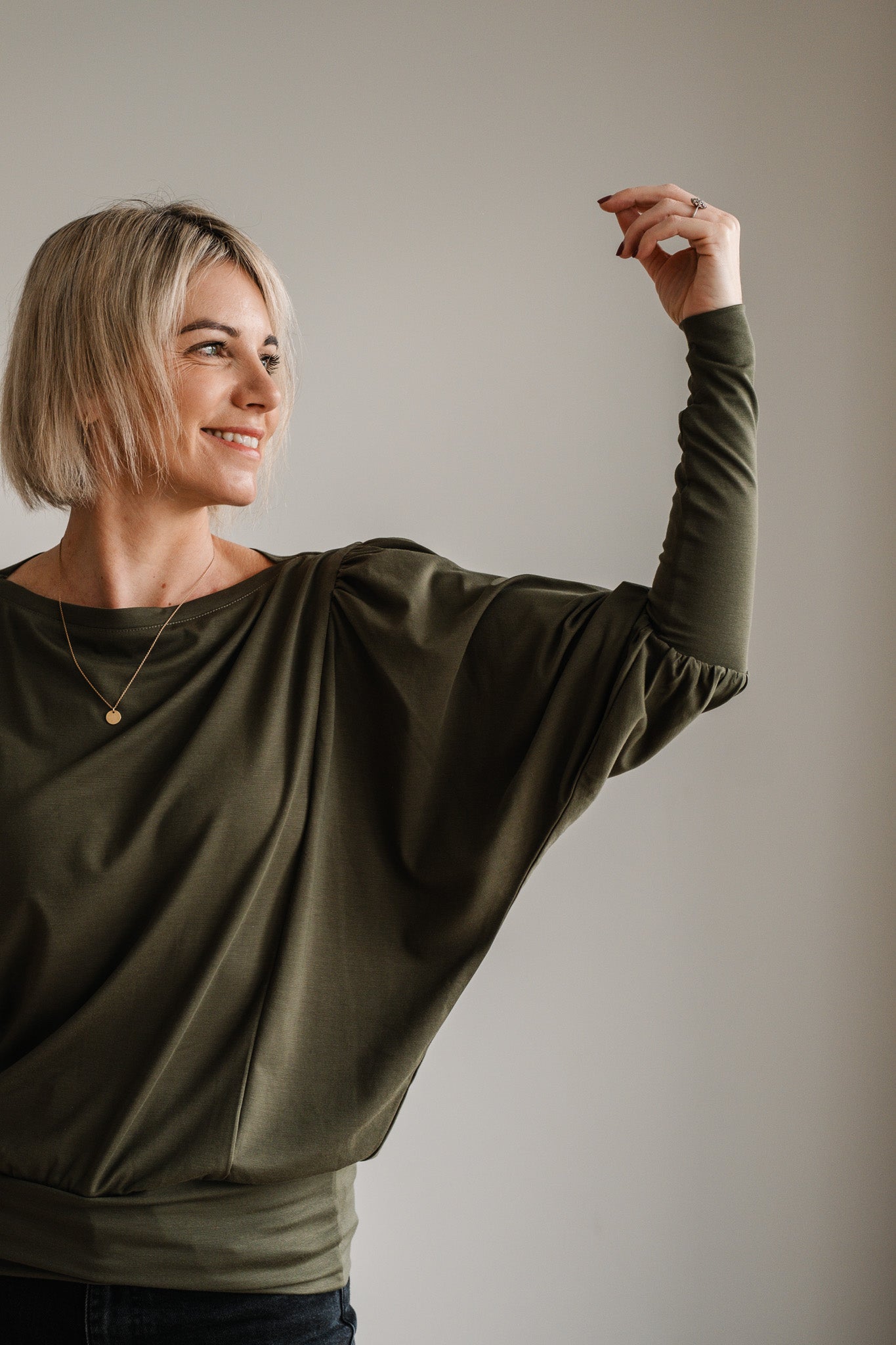 Lieke Knit Top - Olive