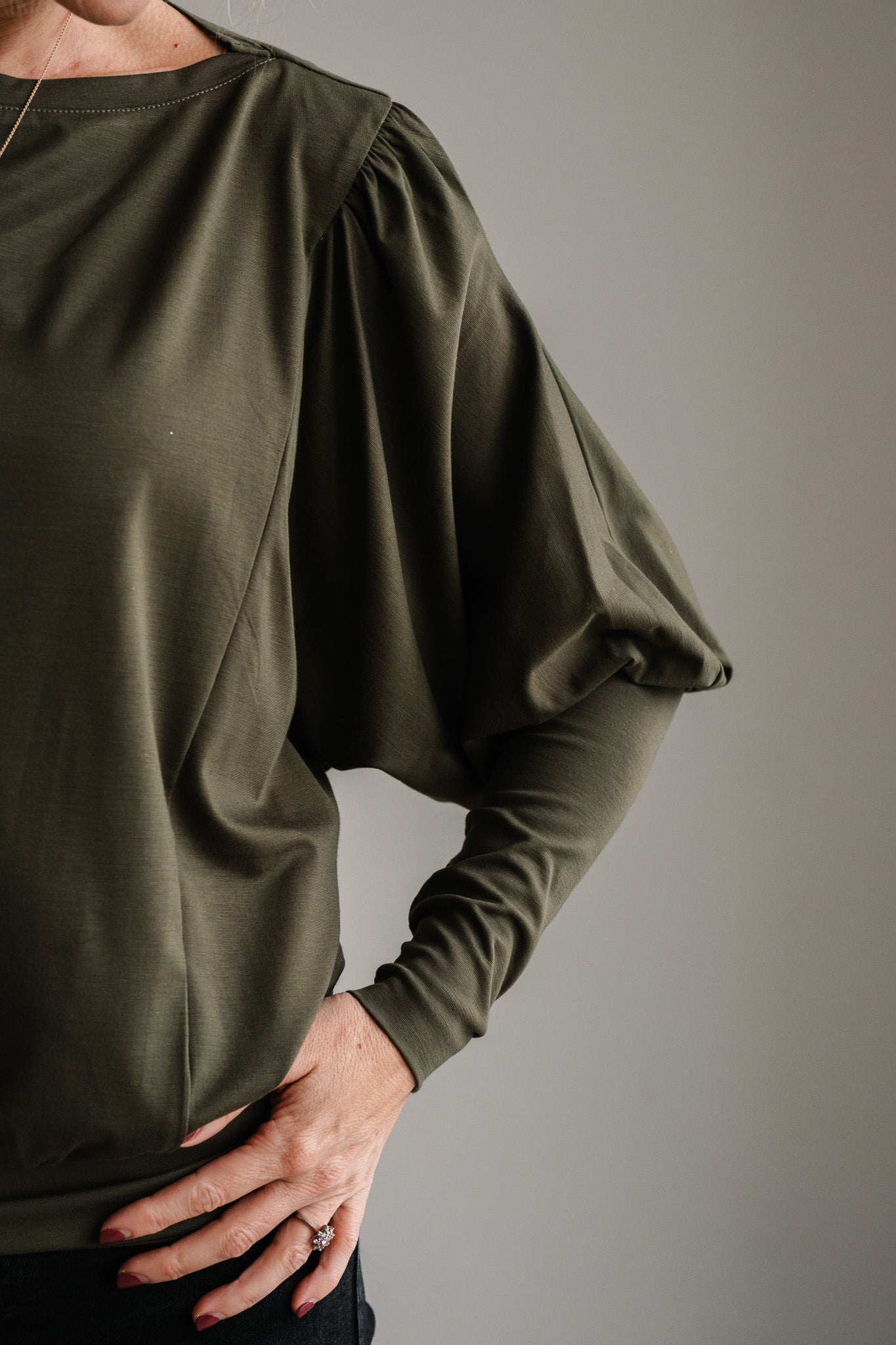 Lieke Knit Top - Olive