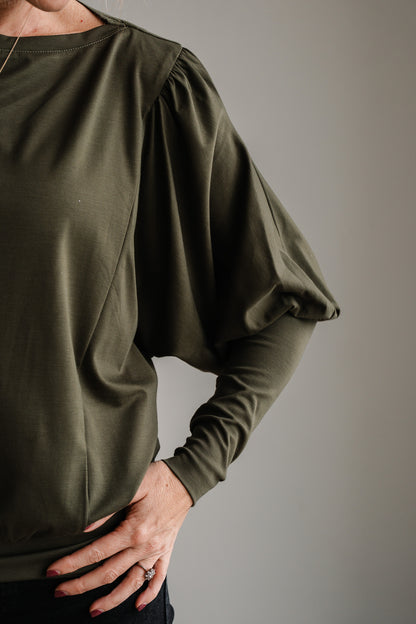 Lieke Knit Top - Olive