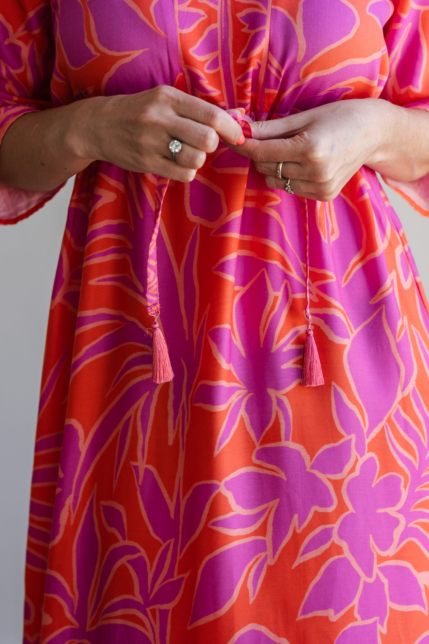 Heart Kaftan Dress - Coral