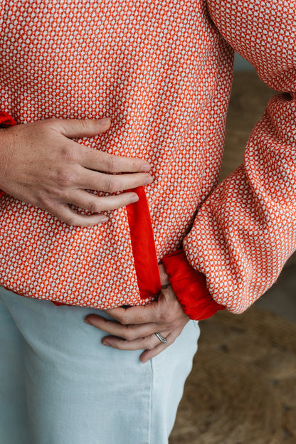 Sjiek Reversible Bomber Jacket - Coral Orange Bouclé