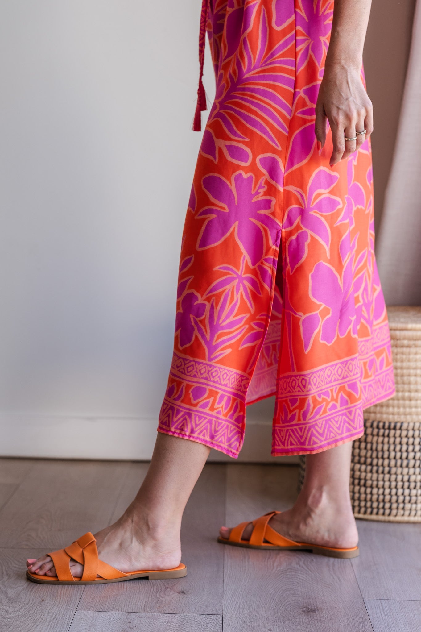 Heart Kaftan Dress - Coral