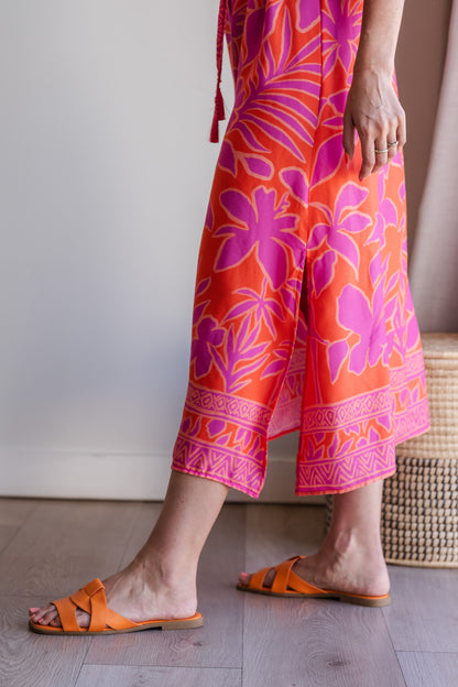 Heart Kaftan Dress - Coral