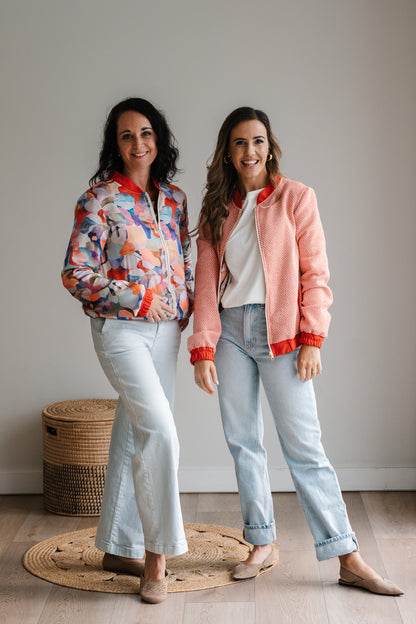 Sjiek Reversible Bomber Jacket - Coral Orange Bouclé