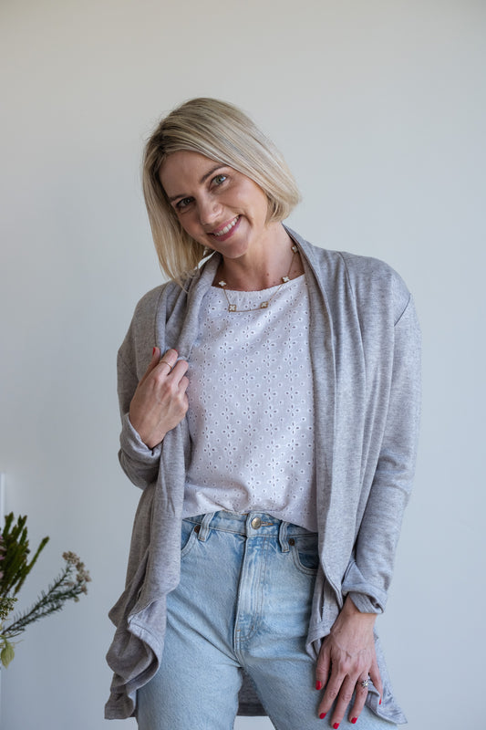 Trusting Hanky Cardi - Grey